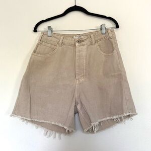 DISSH Tan Frayed Hem Jean Shorts